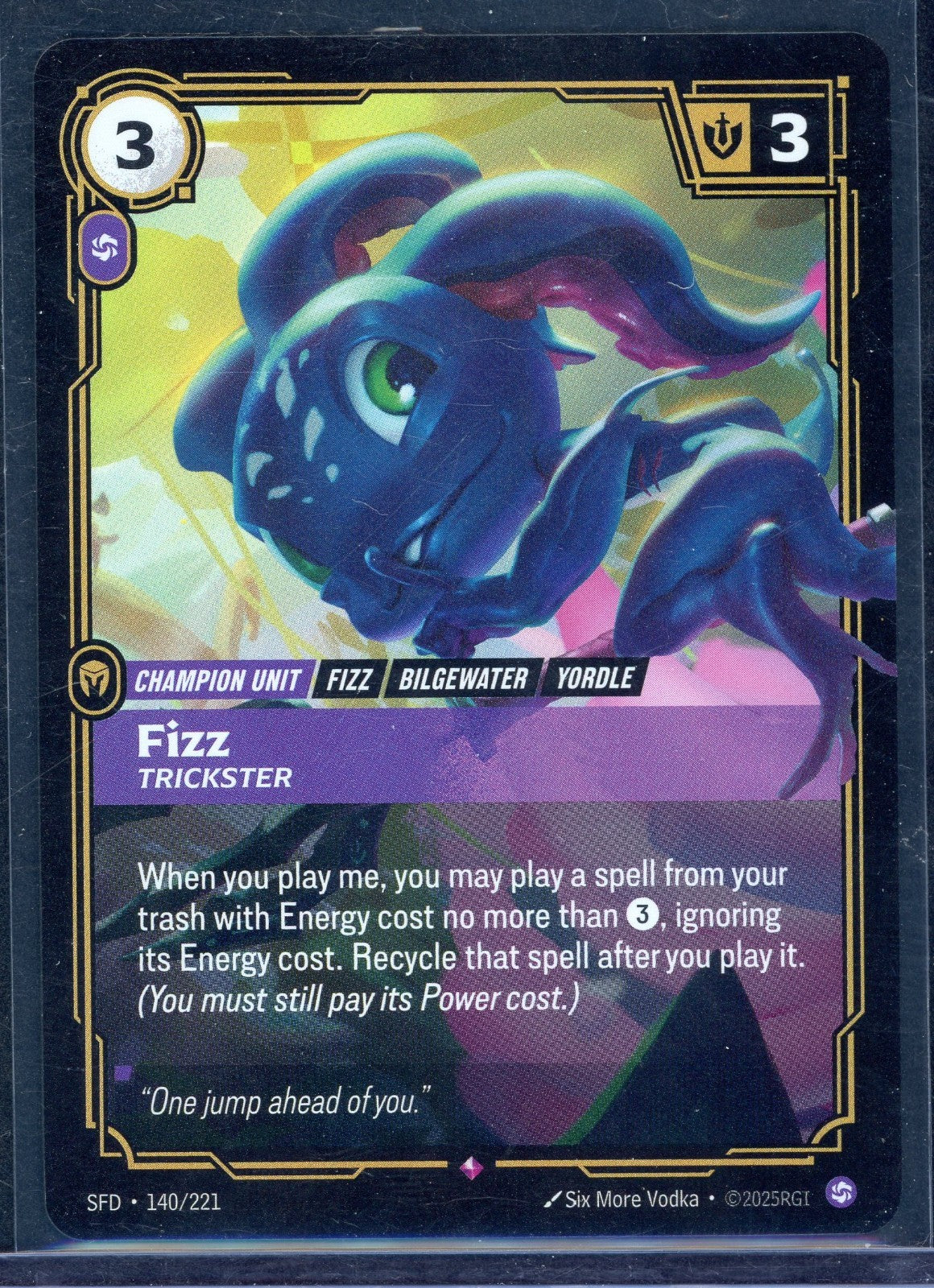 Fizz - Trickster #140/221 (Foil) (NM) Spiritforged SFD Riftbound