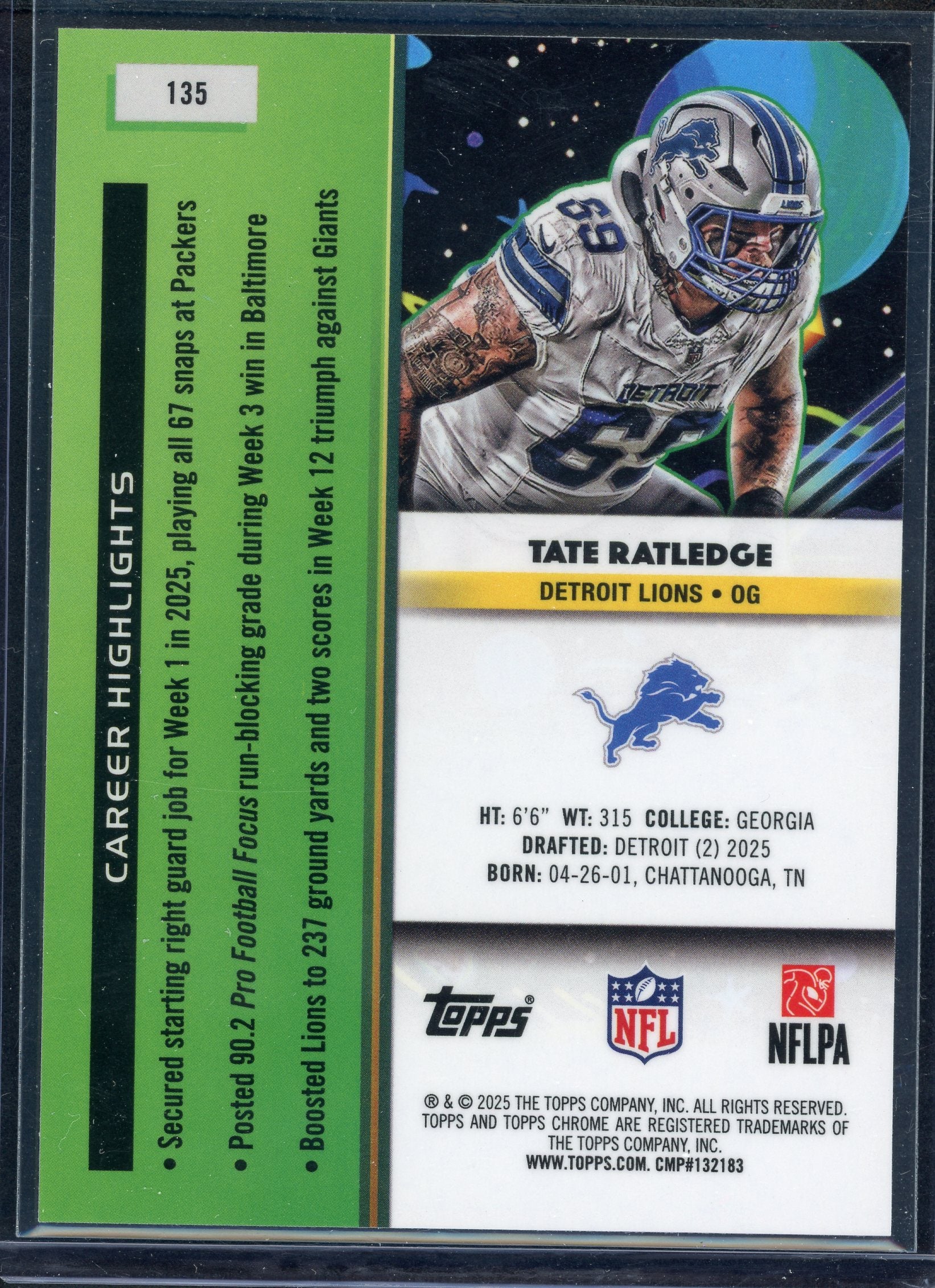 2025 Topps Chrome Cosmic #135 Tate Ratledge Nucleus Refractor