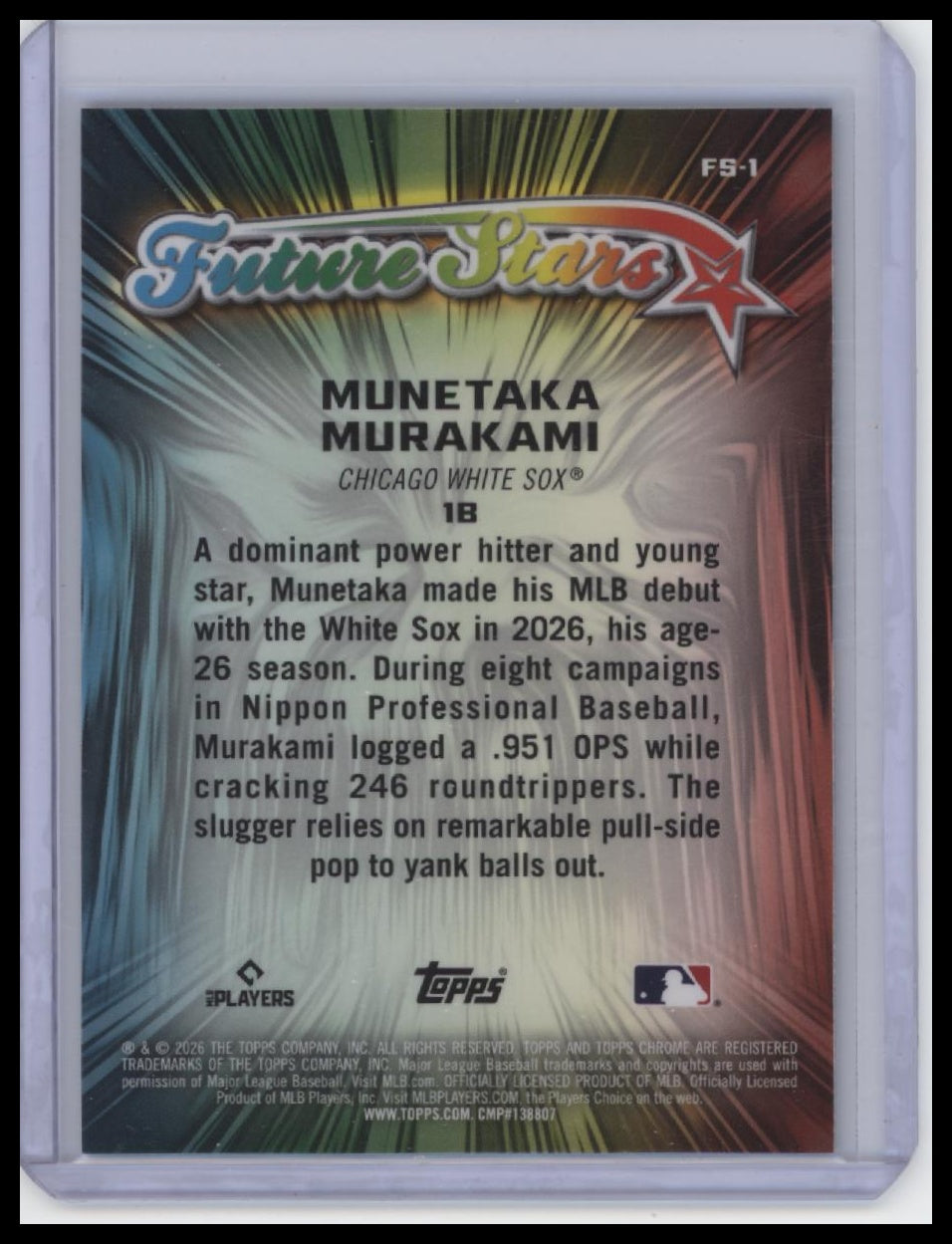 2026 Topps Chrome Munetaka Murakami Future Stars #FS-1