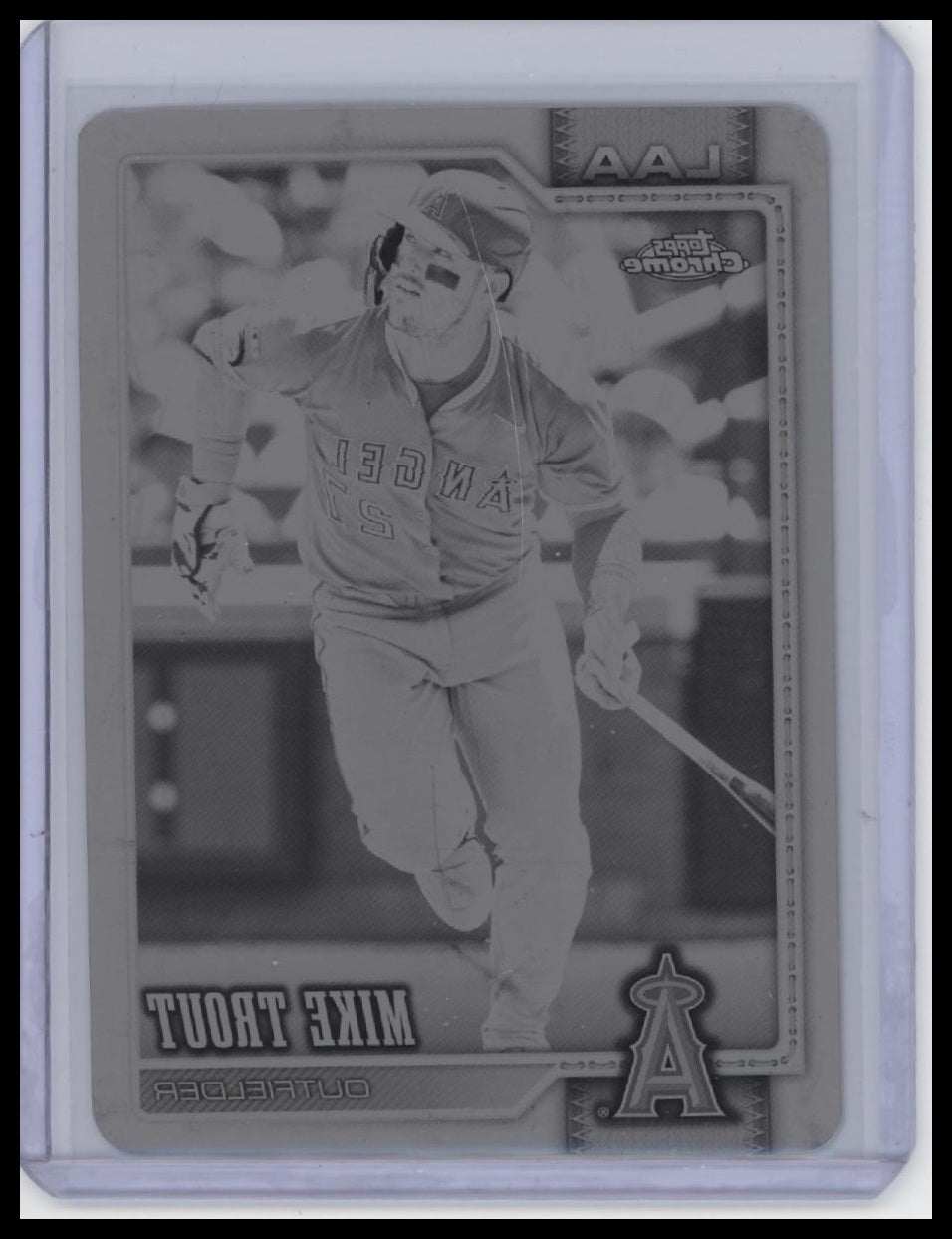 2026 Topps Chrome #200 Mike Trout Printing Plates Black #/1