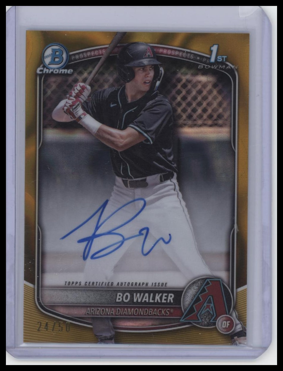 2025 Bowman #CPA-BWA Bo Walker Chrome autographs Gold Lava Refractor #/50