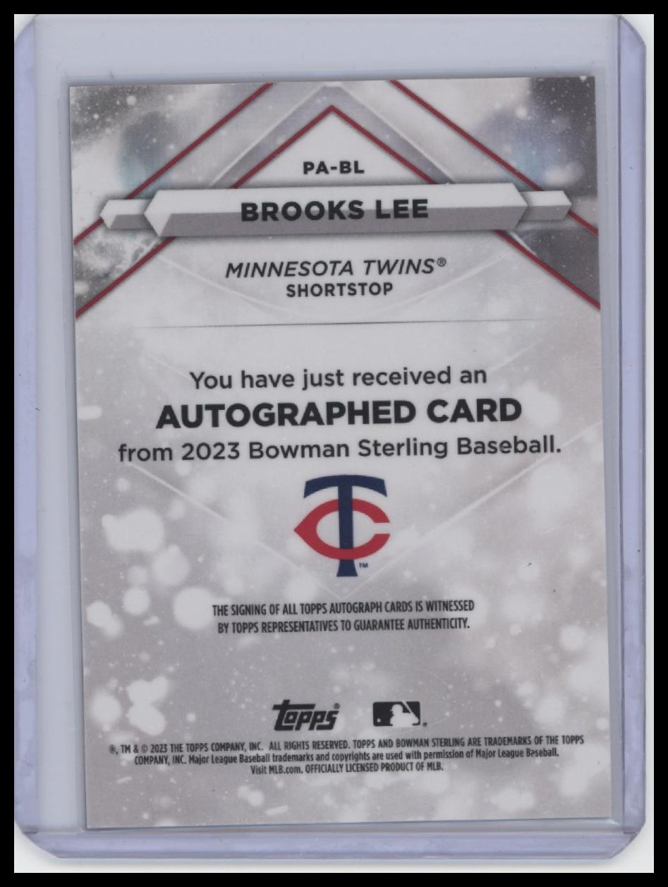 2023 Bowman Sterling #PA-BL Brooks Lee Prospect Autographs Gold Refractors  /50