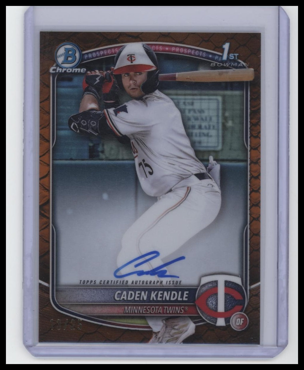 2025 Bowman #CPA-CKE Caden Kendle Chrome Prospect Autographs Gold  /50