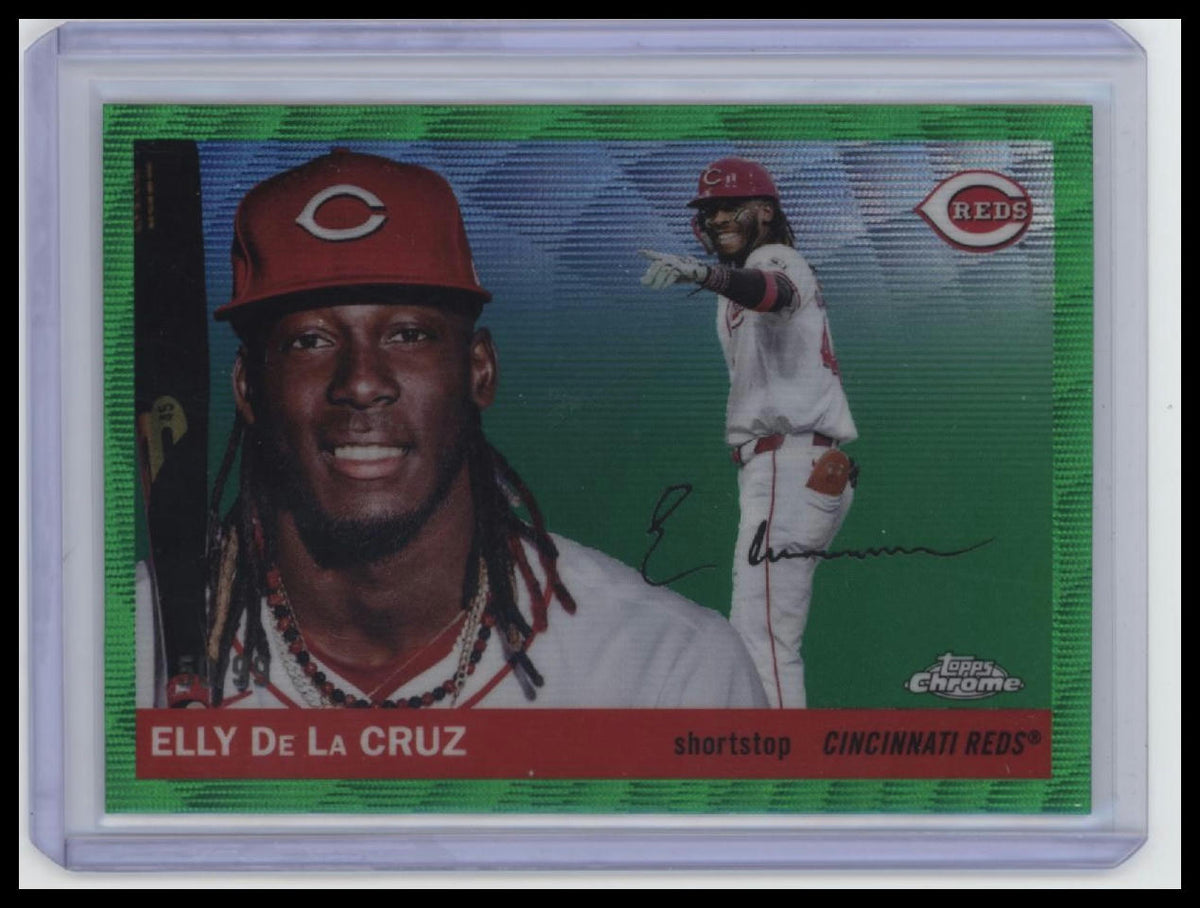 2025 Topps Chrome Platinum #4 Elly De La Cruz Green Vibrations Refractors