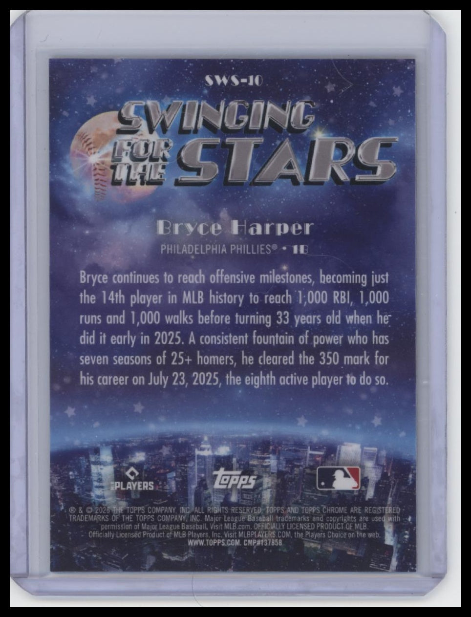 2026 Topps #SWS-10 Bryce Harper Swinging for the Stars