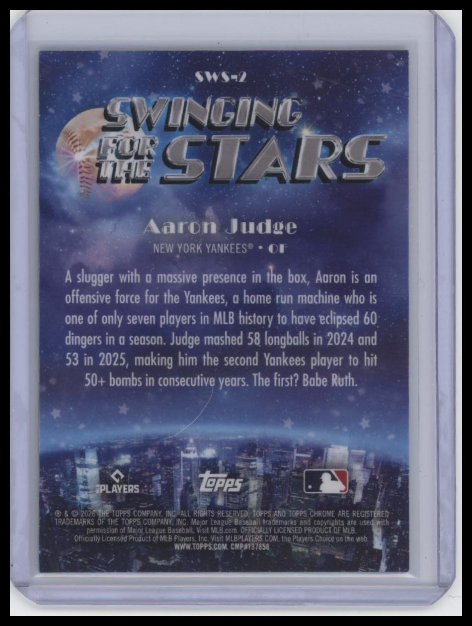 2026 Topps #SWS-2 Aaron Judge Swinging for the Stars