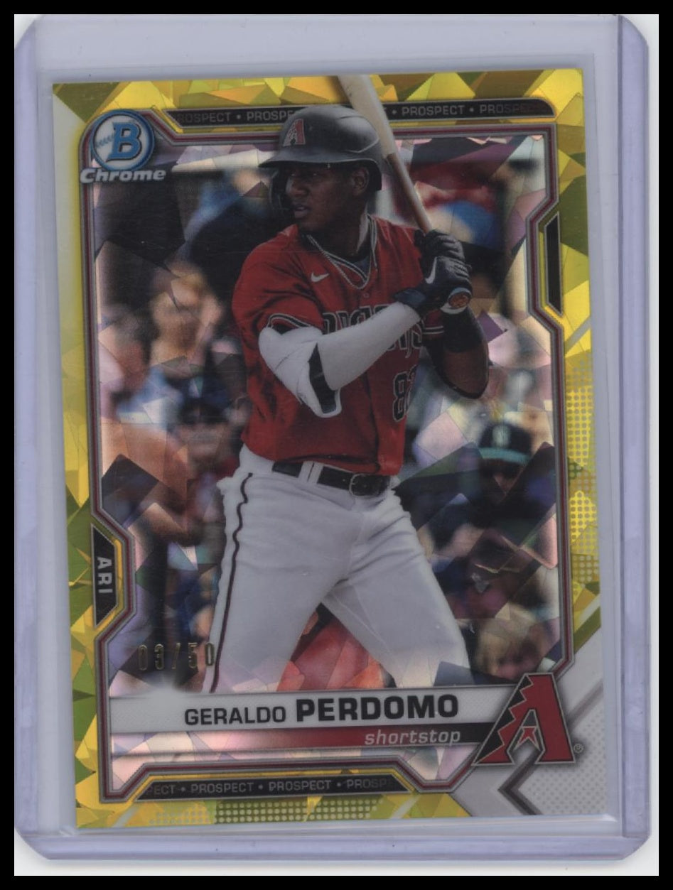 2020 Bowman Chrome #BCP-109 Geraldo Perdomo Gold Cracked Ice /50