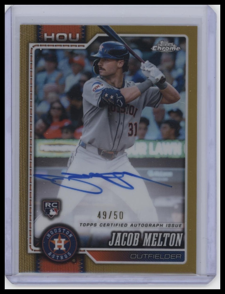 2026 Topps Chrome #RA-JME Jacob Melton Rookie Autographs Gold Refractors /50