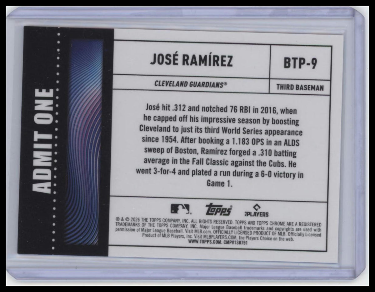 2026 Topps #BTP-9 Jose Ramirez Flagship Collection Big Time Players Purple /75