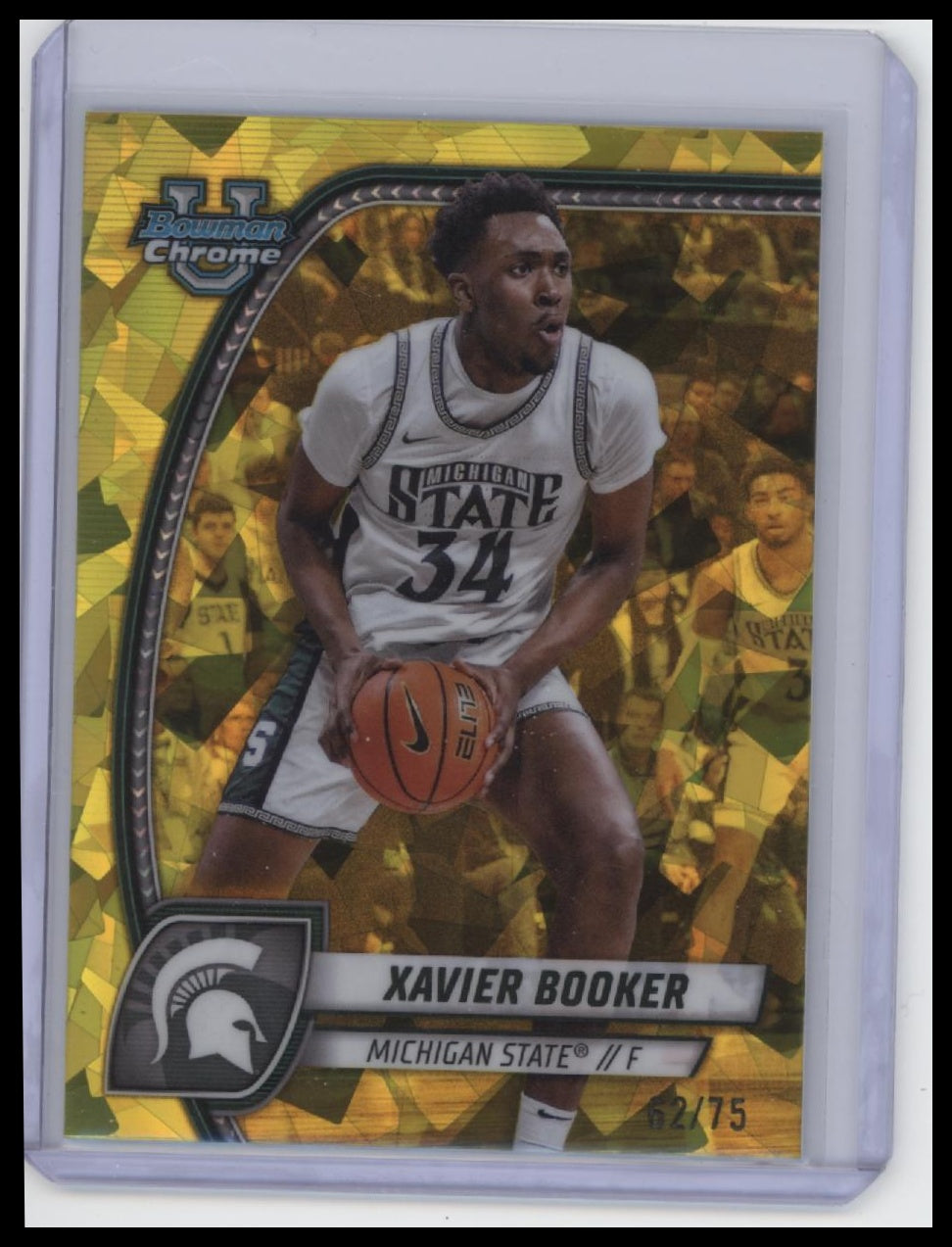 2024-25 Bowman University Chrome Sapphire #ALT-9 Xavier Booker Yellow #/75