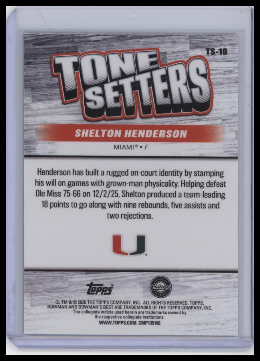 2025-26 Bowman's Best University #18 Shelton Henderson Green