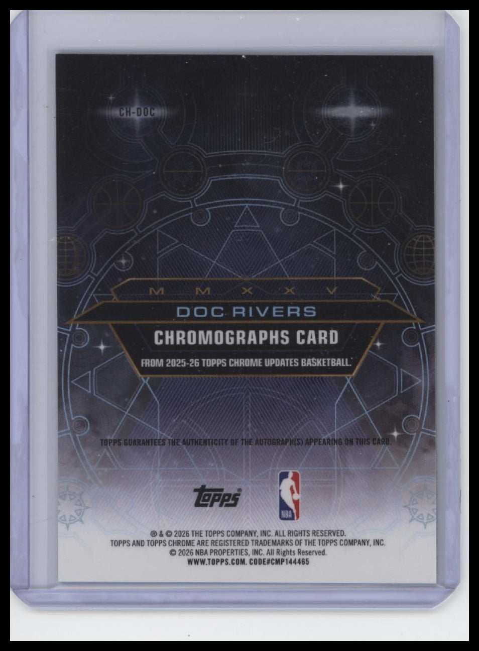 2025-26 Topps Chrome Update #CH-DOC Doc Rivers Chromographs