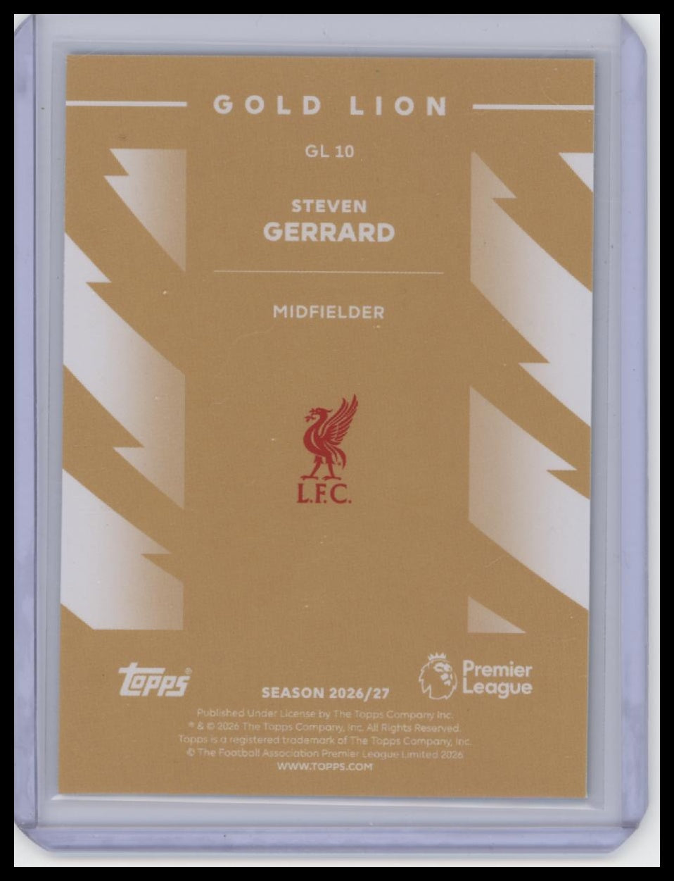 2026-27 Topps Flagship Premier League #GL10 Steven Gerrard Gold Lion
