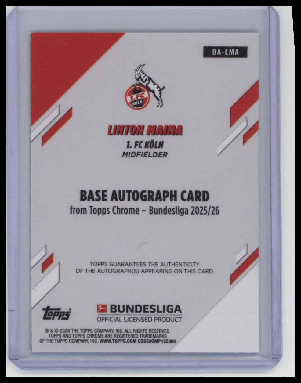 2025-26 Topps Chrome Bundesliga #BA-LMA Linton Maina Purple Refractor /75 (AU)