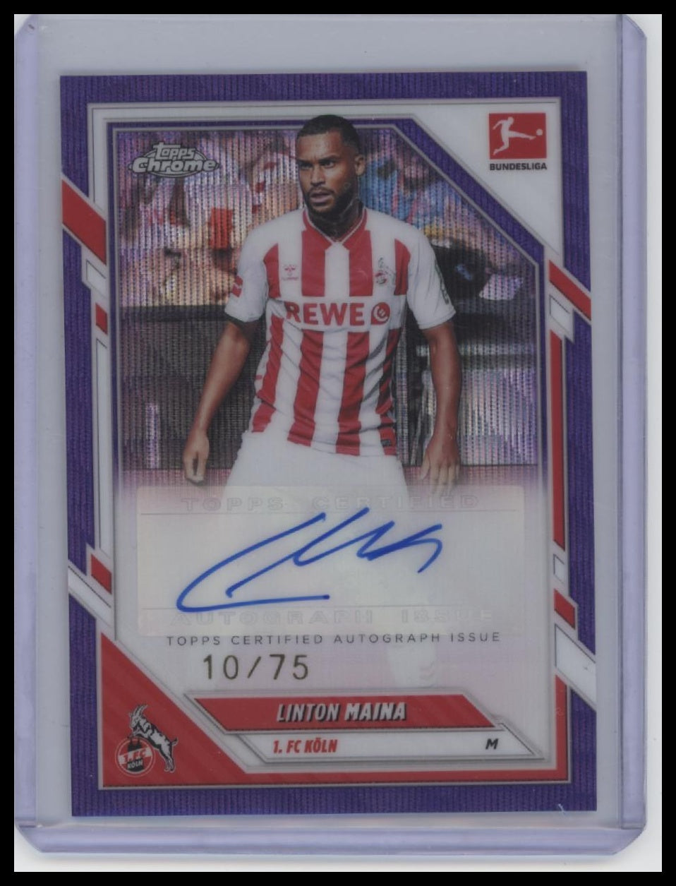 2025-26 Topps Chrome Bundesliga #BA-LMA Linton Maina Purple Refractor /75 (AU)