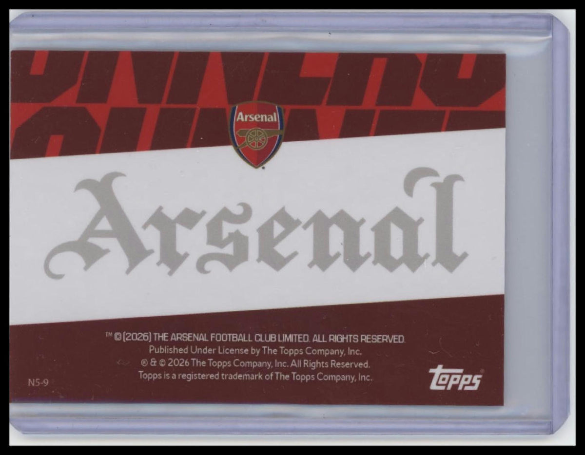 2025-26 Topps Chrome Arsenal #N5-9 Gabriel N5 Heritage Green Refractor /99