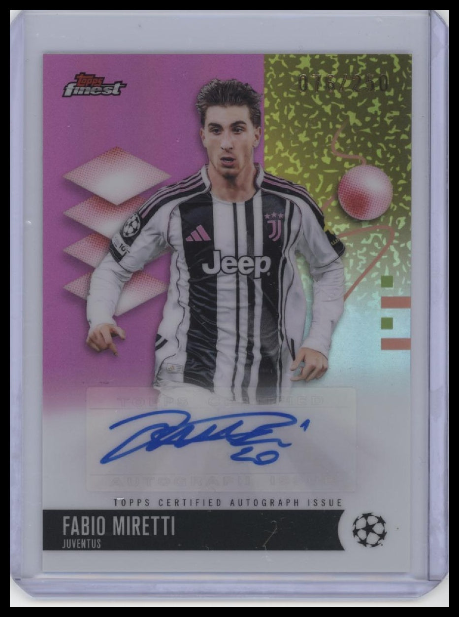 2025-26 Finest UEFA Club #BA-FA Fabio Miretti Base Autographs Pink /250