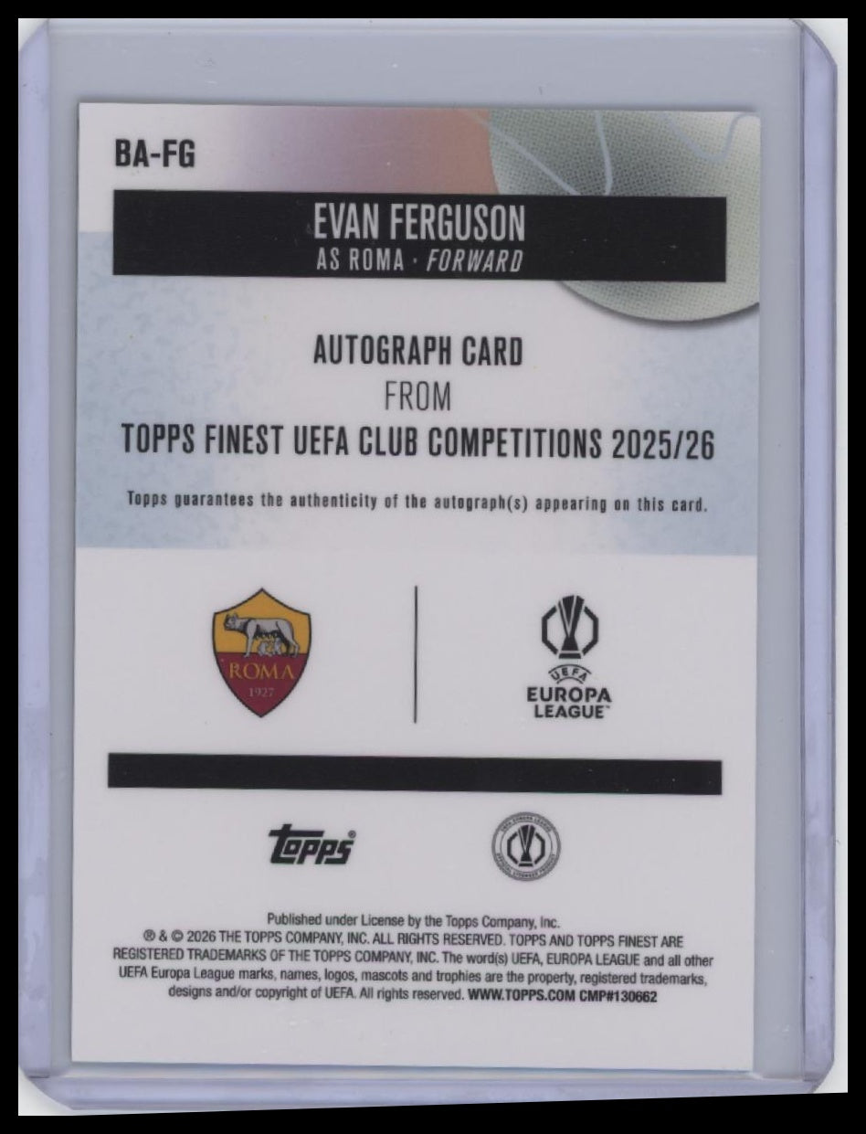 2025-26 Finest UEFA Club Competitions #BA-FG Evan Ferguson Base Autographs /199
