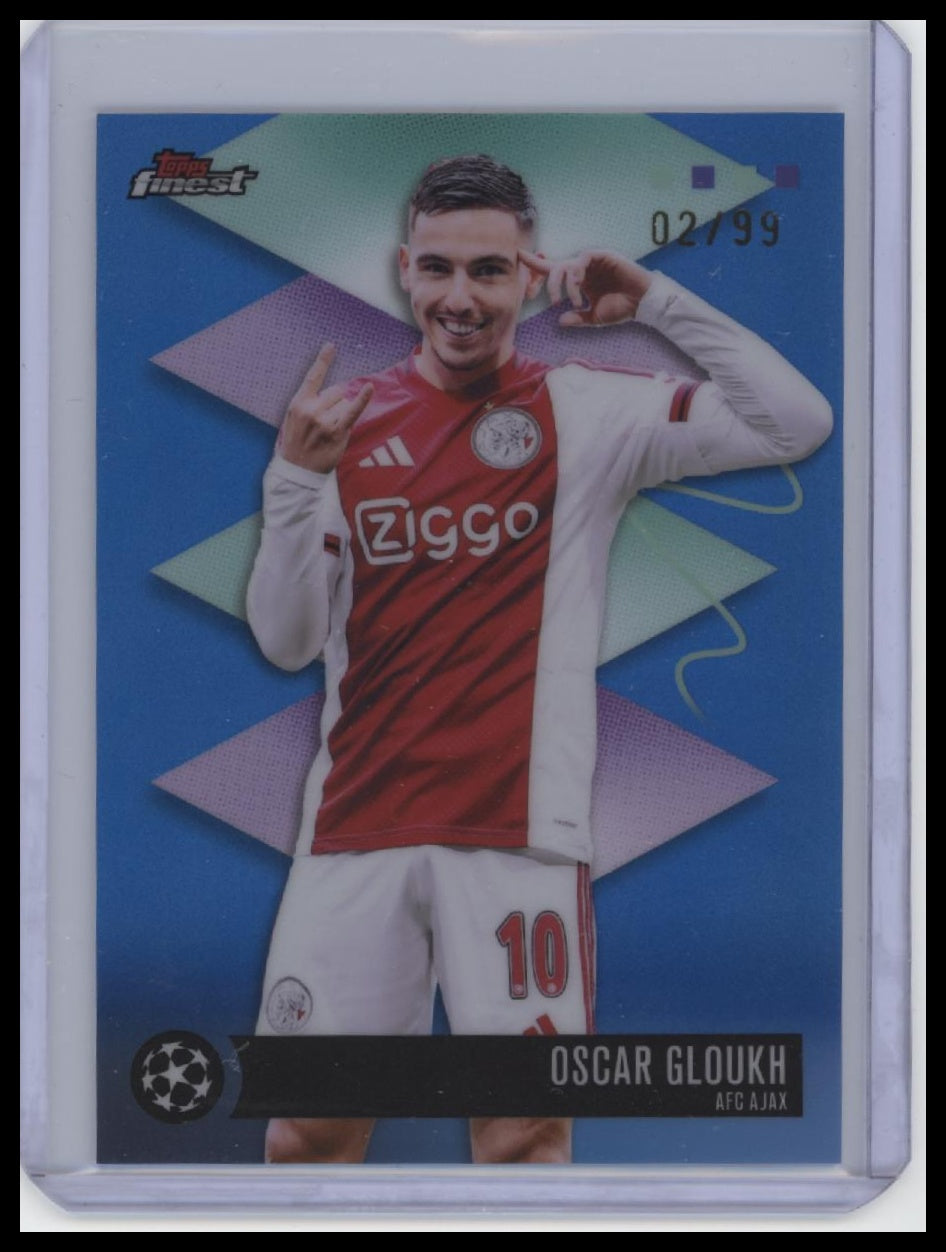2025-26 Finest UEFA Club Competitions #457 Oscar Gloukh Blue Refractor #/99