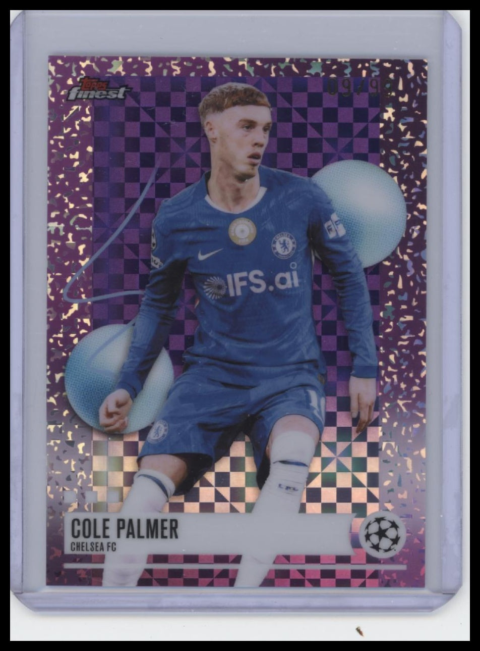 2025-26 Finest UEFA Club Competitions #221 Cole Palmer Purple Checkerboard /99