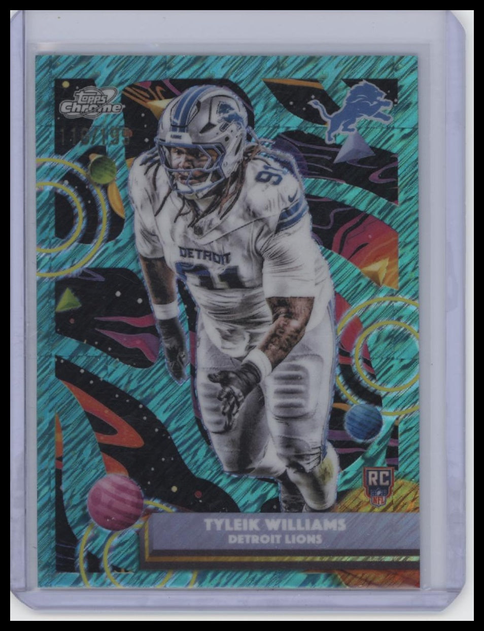 2025 Topps Chrome Cosmic #134 Tyleik Williams Aqua Equinox Refractor #/199