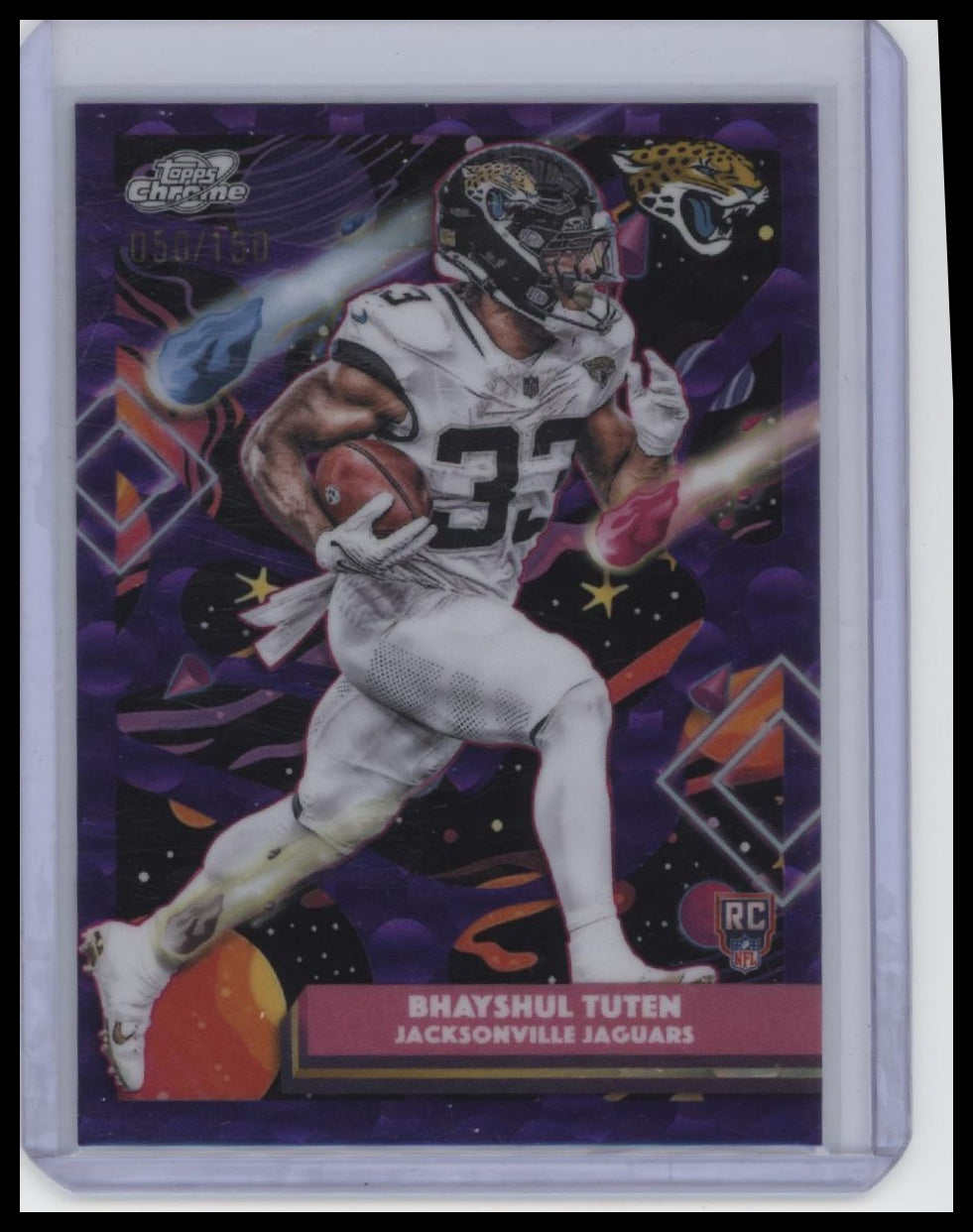 2025 Topps Chrome Cosmic #147 Bhayshul Tuten Purple Nebula Refractor #/150