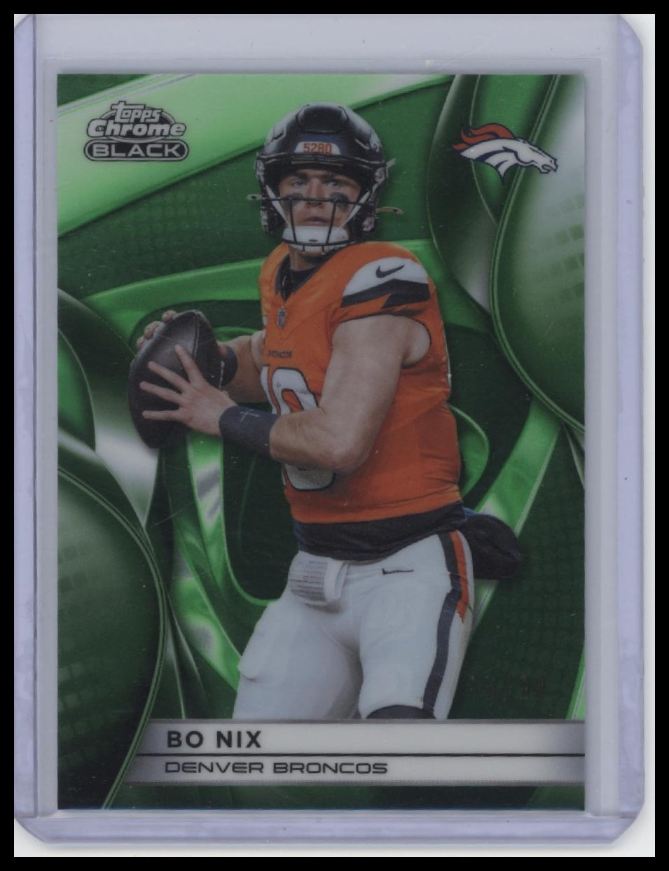 2025 Topps Chrome Black #33 Bo Nix Green Refractor /99