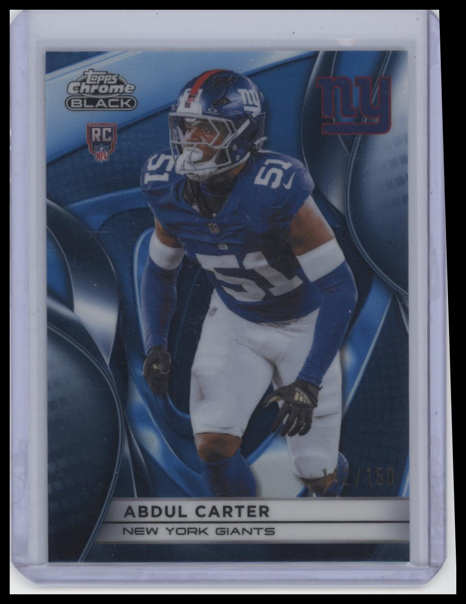 2025 Topps Chrome Black #135 Abdul Carter Blue Refractor #/150