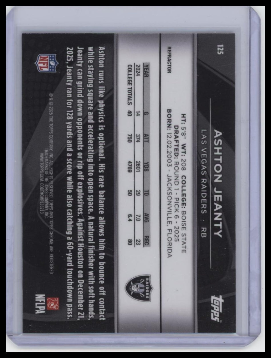 2025 Topps Chrome Black #125 Ashton Jeanty /299