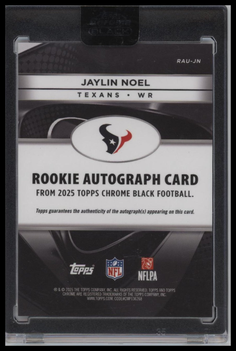 2025 Topps Chrome Black #RAU-JN Jaylin Noel Gold Refractor #/50 (AU, RC).