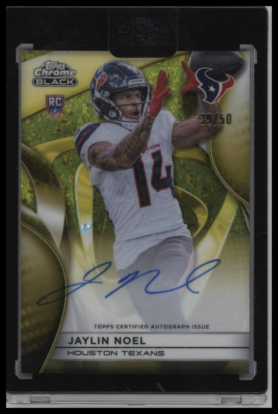 2025 Topps Chrome Black #RAU-JN Jaylin Noel Gold Refractor #/50 (AU, RC).