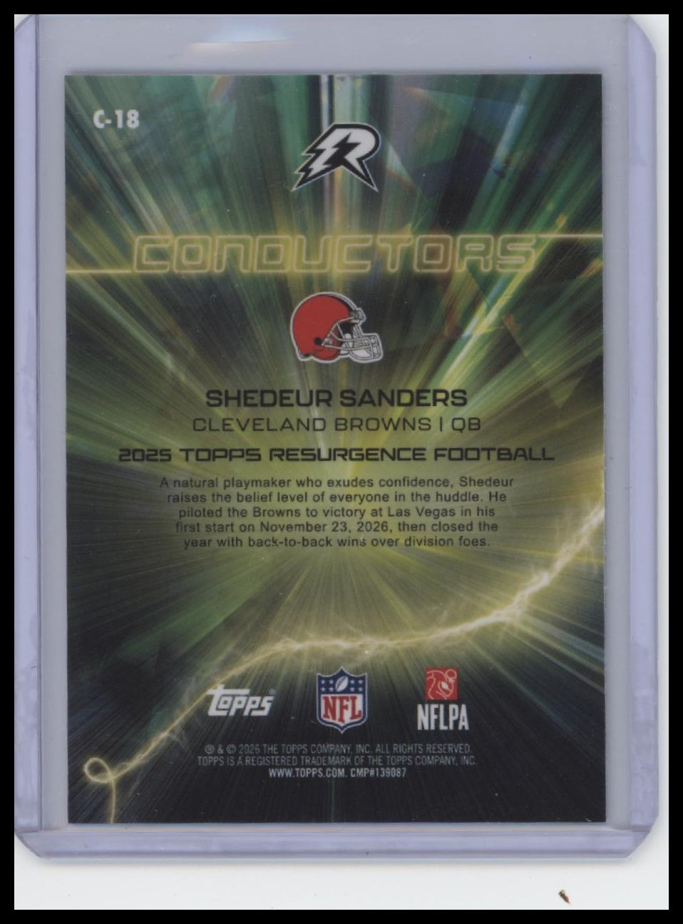 2025 Topps Resurgence #C-18 Shedeur Sanders Conductors (RC)