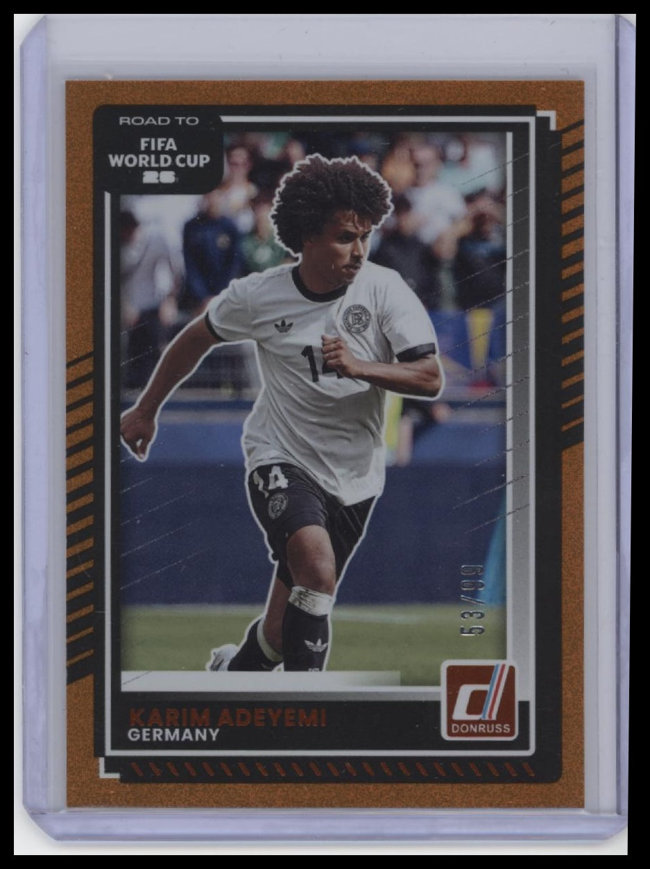 2025-26 Donruss Road to FIFA World Cup #31 Karim Adeyemi Optic Orange Ice #/99