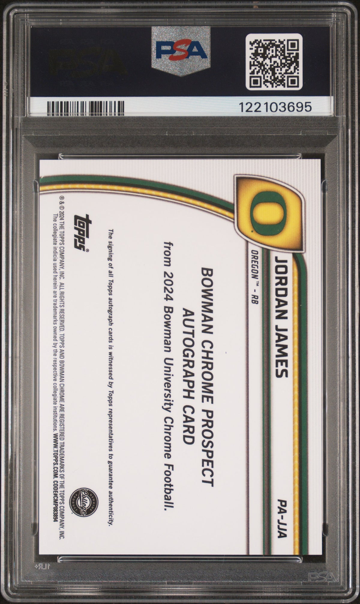 2024 Bowman University Chrome Bowman Prospect Autographs /75
