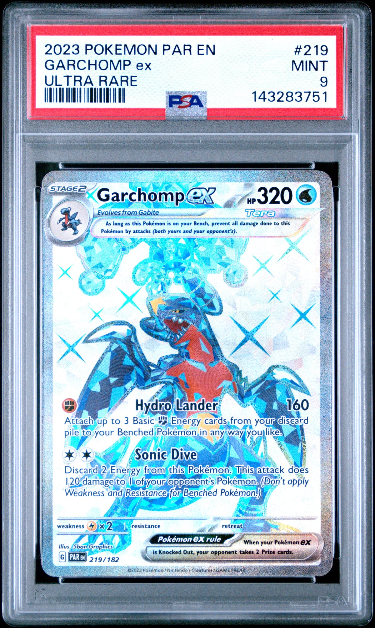 2023 Pokemon Par En-Paradox Rift #219 Garchomp Ex Ultra Rare