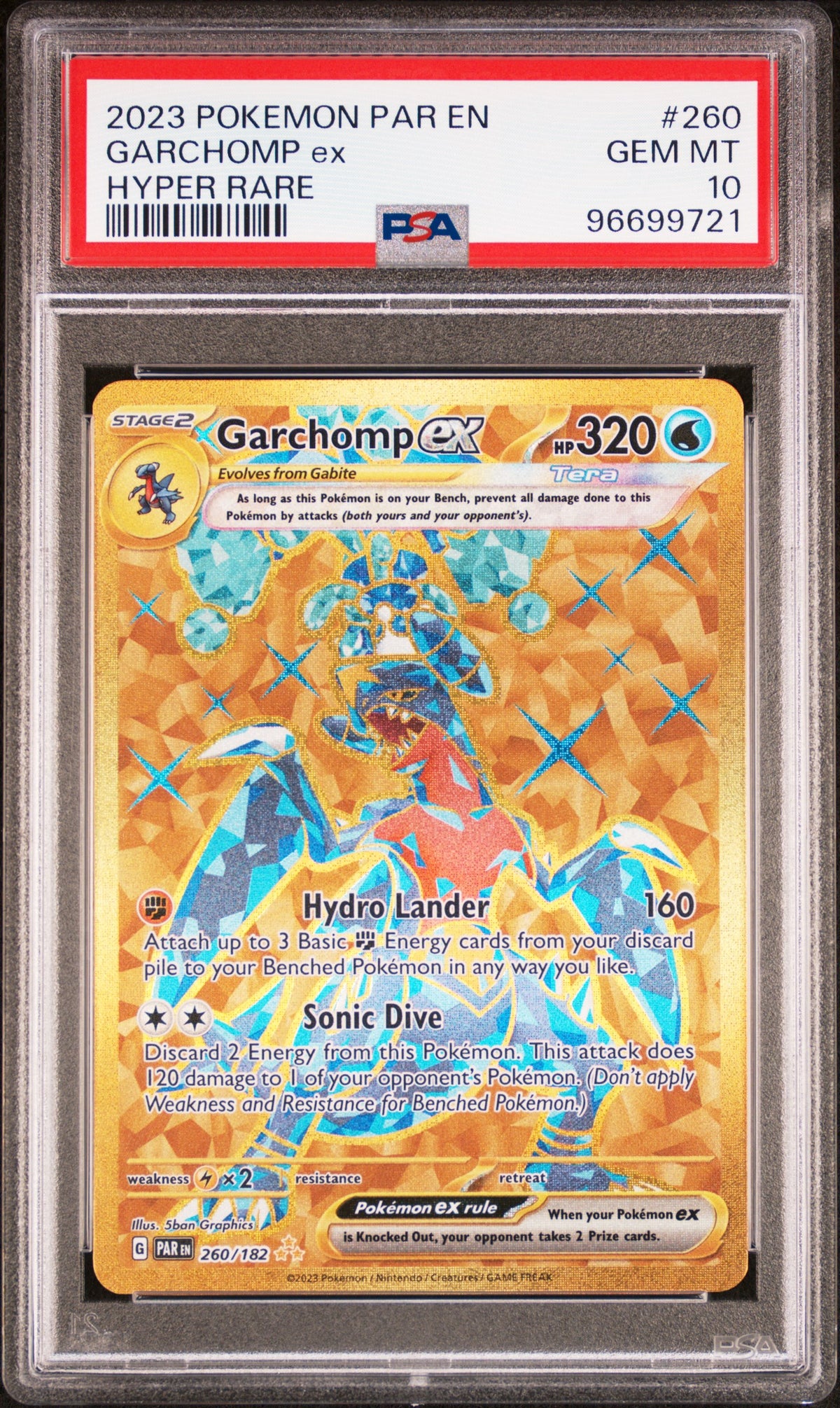 2023 Pokemon Par En-Paradox Rift #260 Garchomp Ex Hyper Rare PSA 10