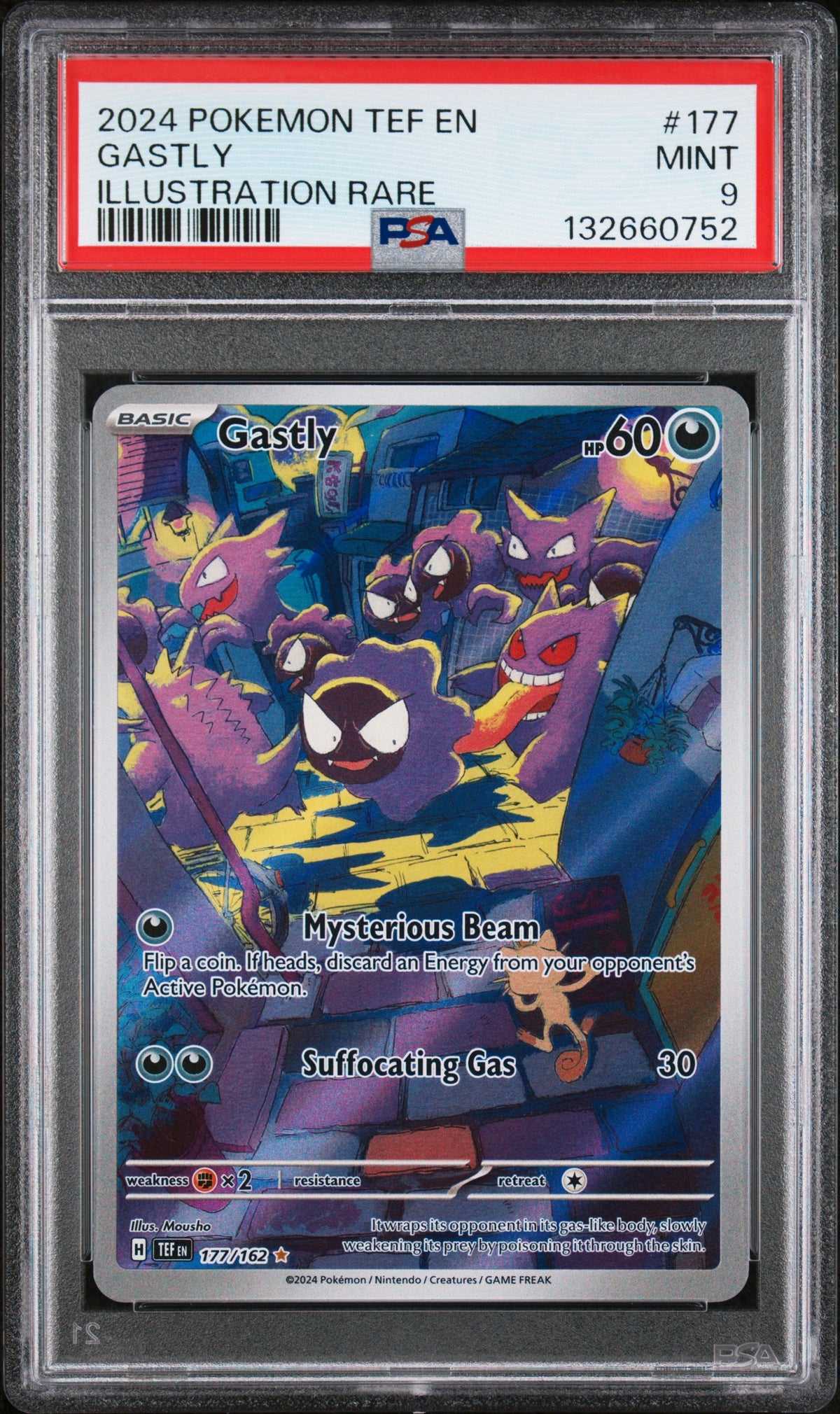 2024 Pokémon Tef En-Temporal Forces #177 Gastly Illustration Rare