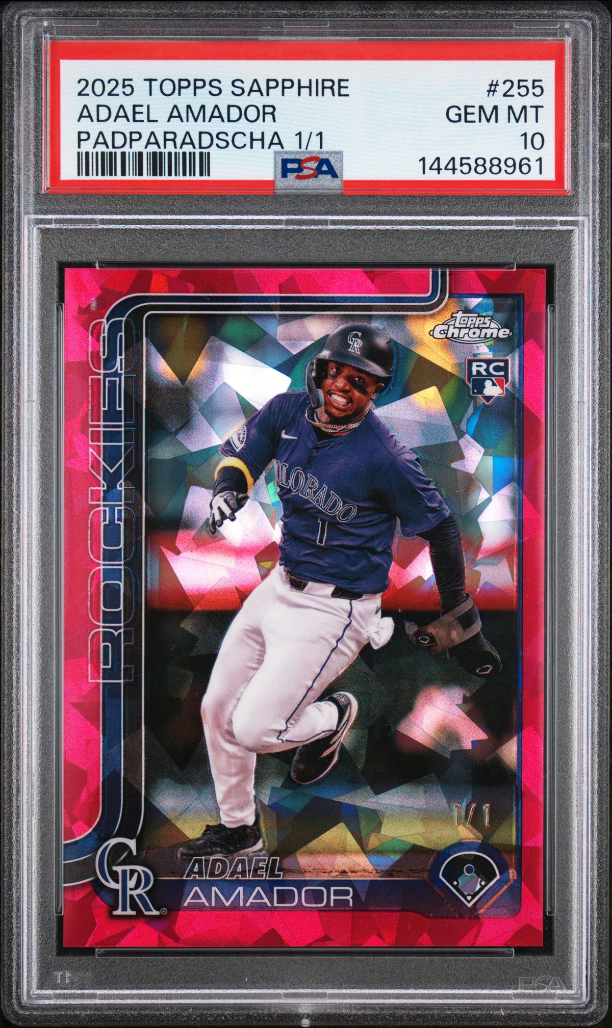 2025 Topps Chrome Sapphire Edition #255 Adael Amador Padparadscha