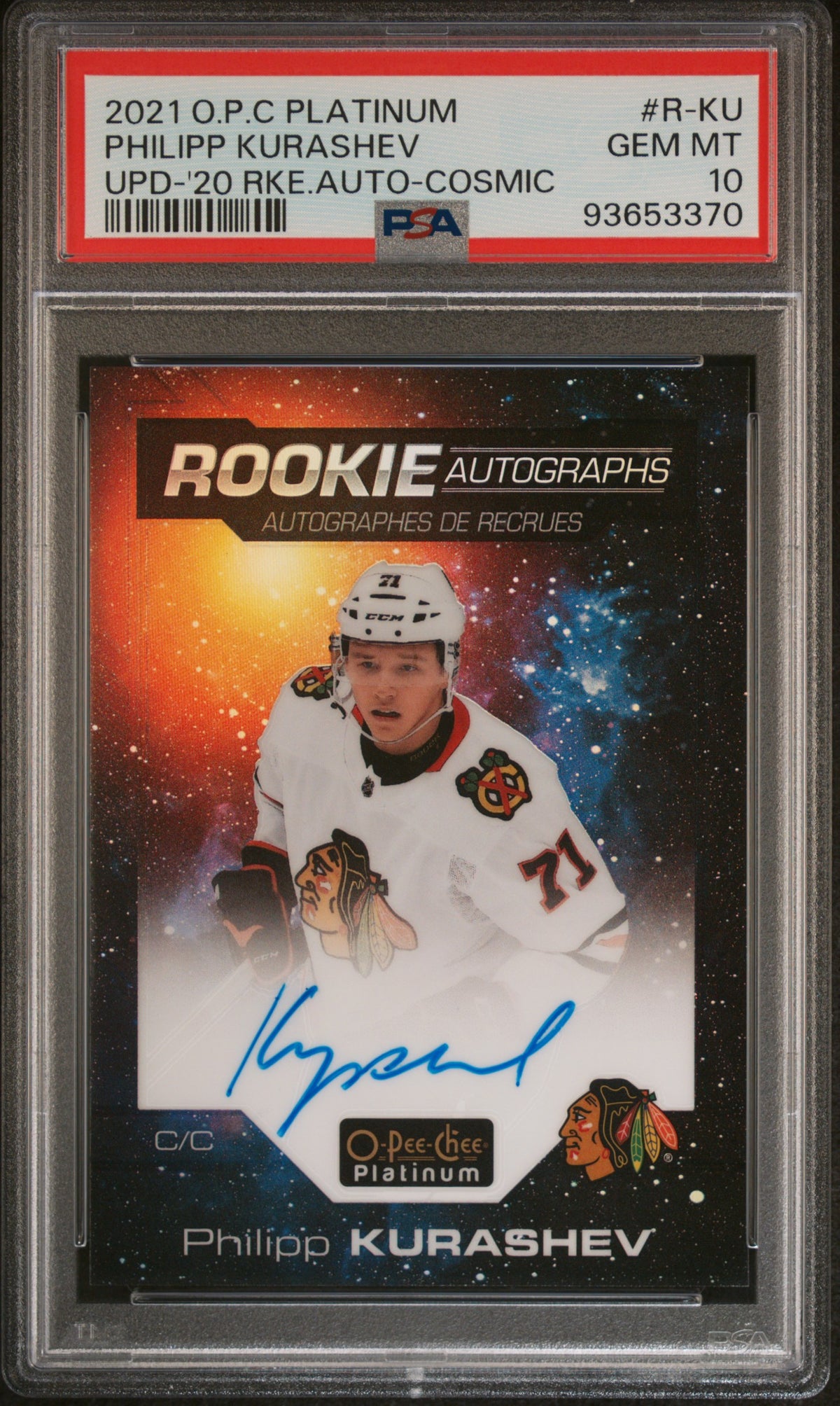 2021-22 O-Pee-Chee Platinum #R-KU Philipp Kurashev Auto /75 (AU, RC)