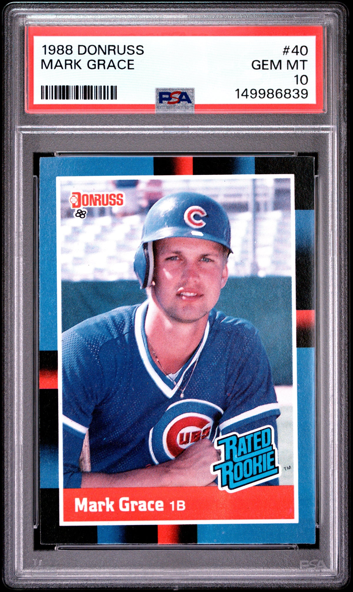 1988 Donruss #40 Mark Grace PSA 10 (RC).