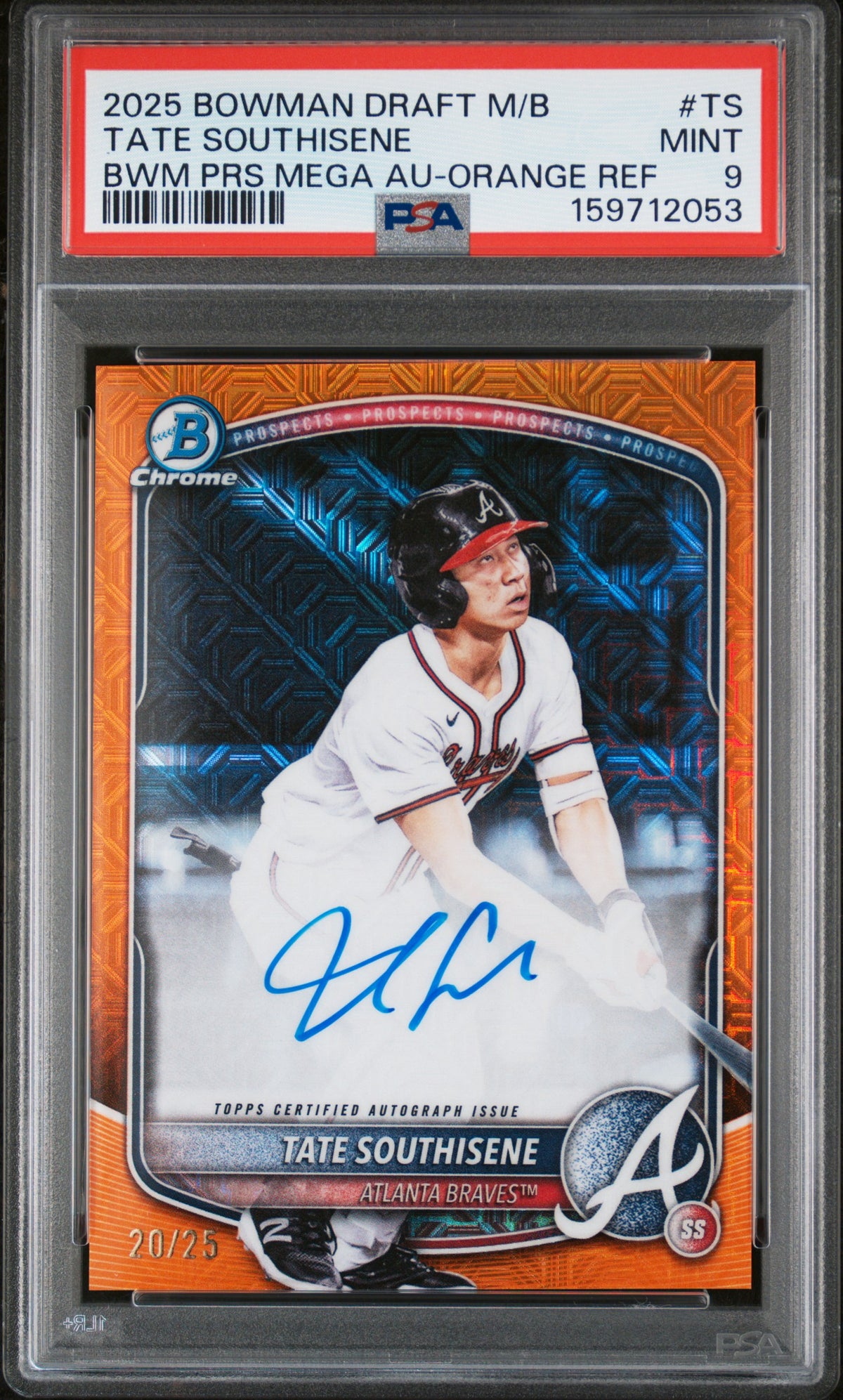 2025 Bowman Draft #BMA-TS Tate Southisene Chrome Autographs Orange Mojo /25