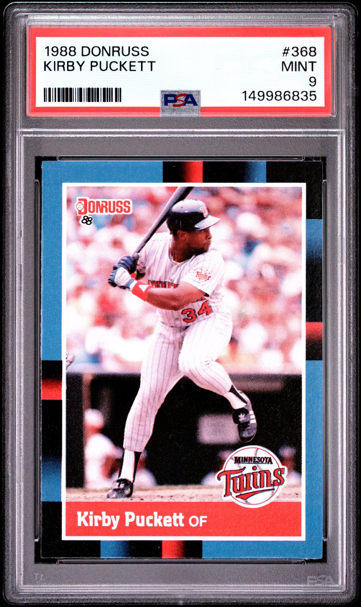 1988 Donruss #368 Kirby Puckett PSA 9