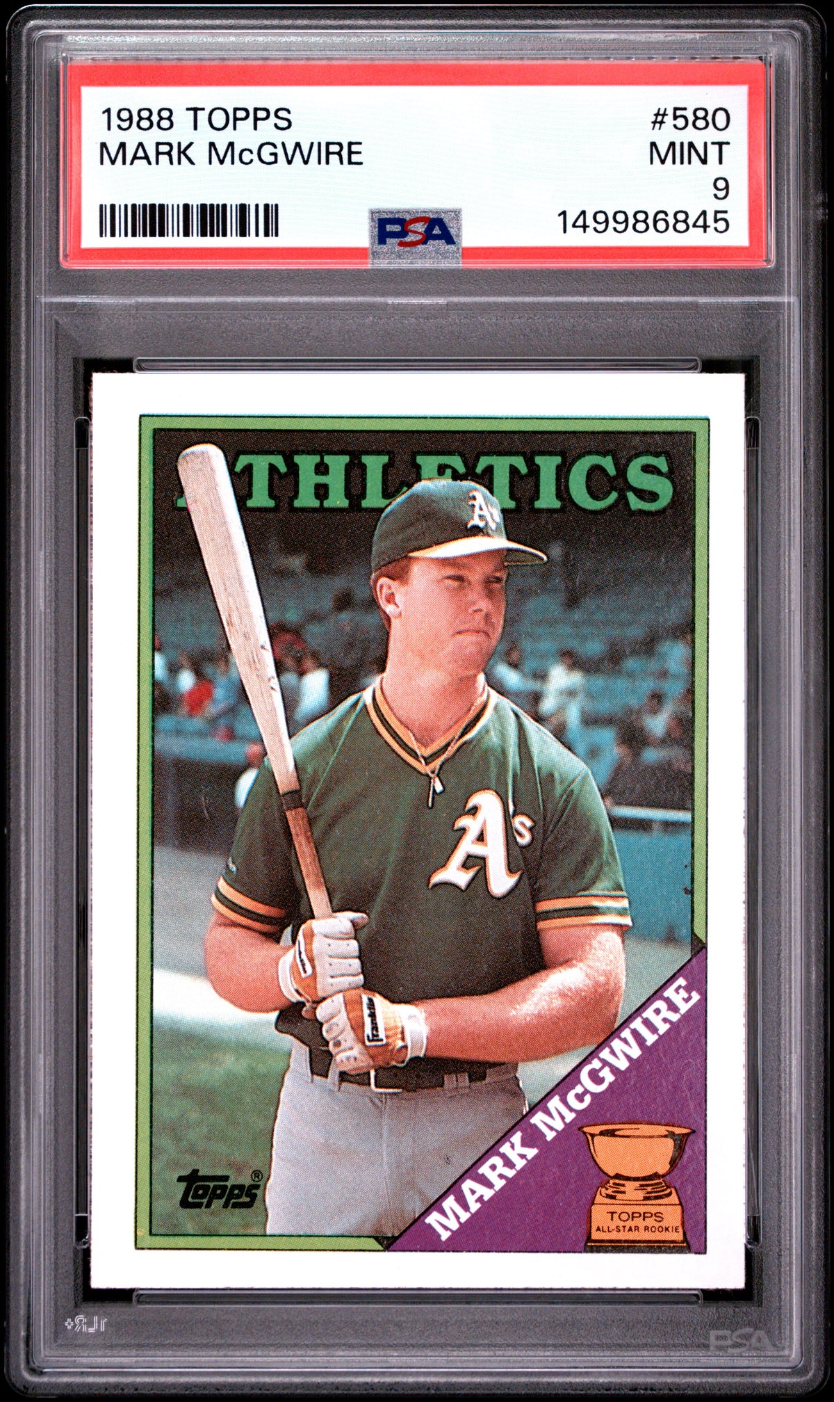 1988 Topps #580 Mark McGwire PSA 9