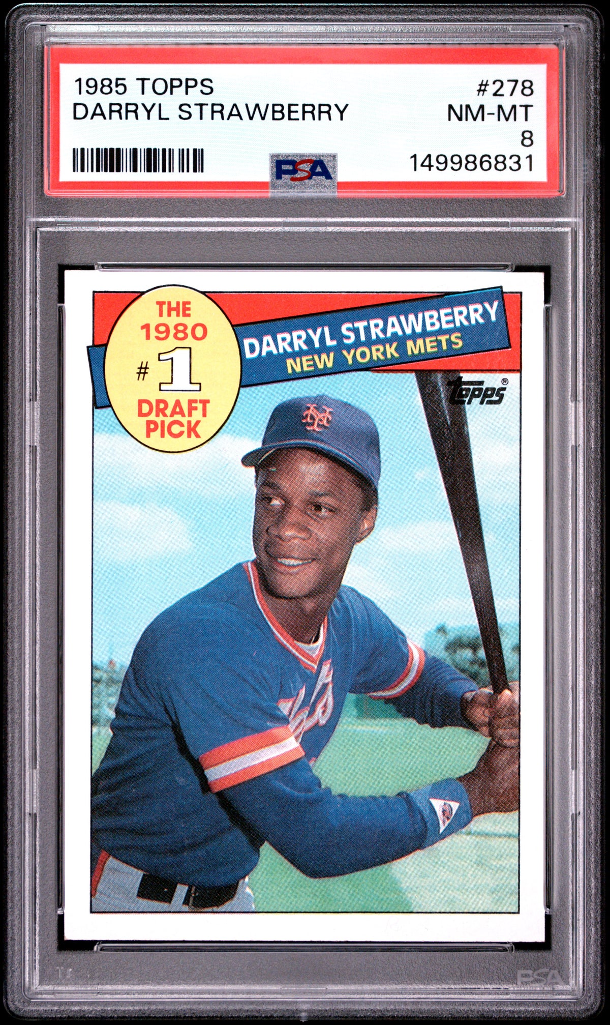 1985 Topps #278 Darryl Strawberry PSA 8