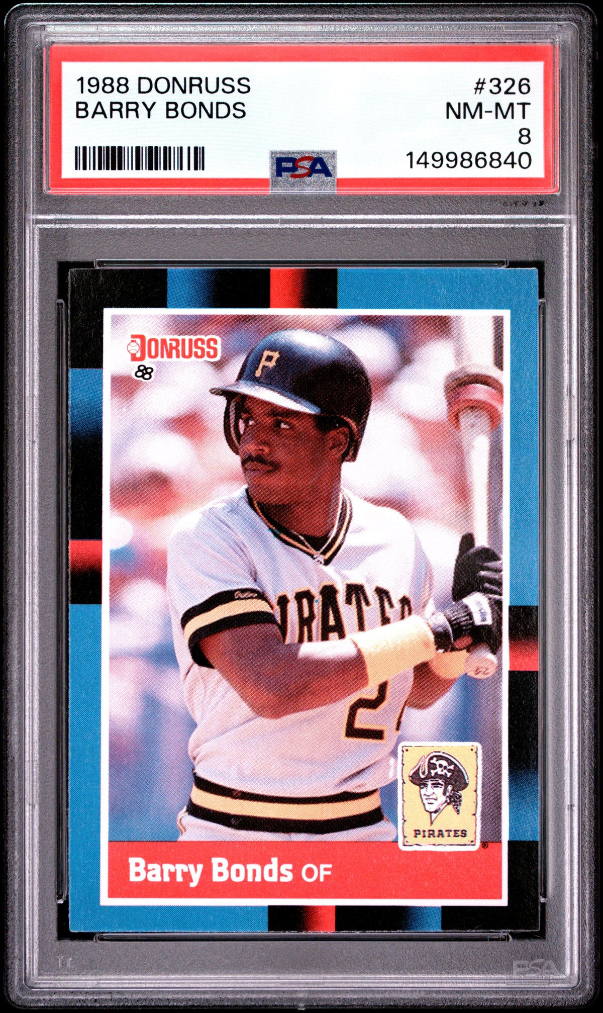 1988 Donruss #326 Barry Bonds PSA 8