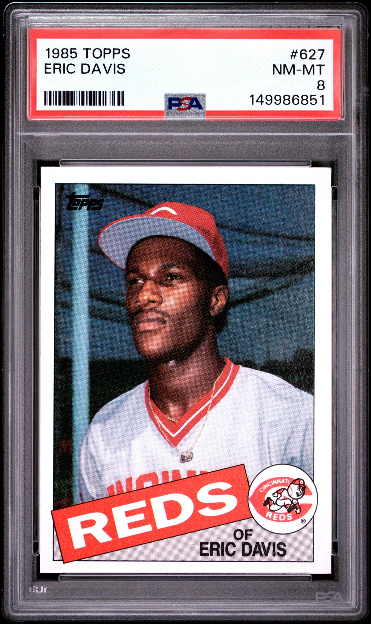 1985 Topps #627 Eric Davis PSA 8