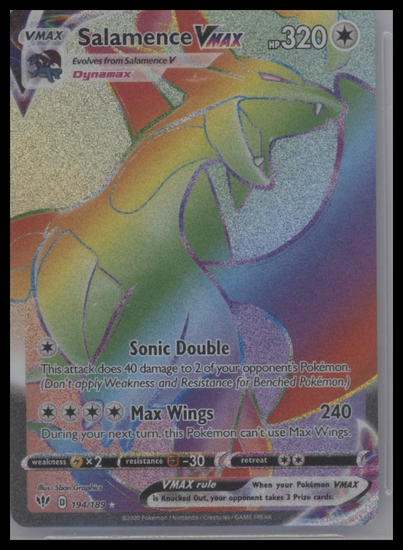 SWSH03: Darkness Ablaze #194/189 Salamence VMAX (Secret) BGS 10