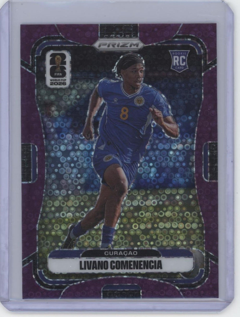 2026 Panini Prizm FIFA World Cup #204 Livano Comenencia Purple Disco Prizm #/355