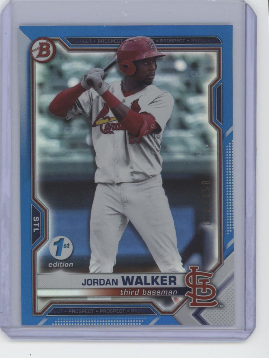 2021 Bowman Draft #BDC-187 Jordan Walker Chrome Blue Refractor #/150