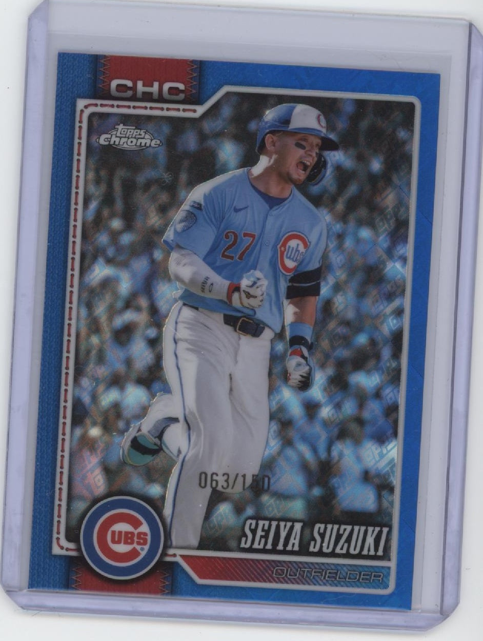 2026 Topps Chrome Logofractor Edition #34 Seiya Suzuki Blue Refractor #/150